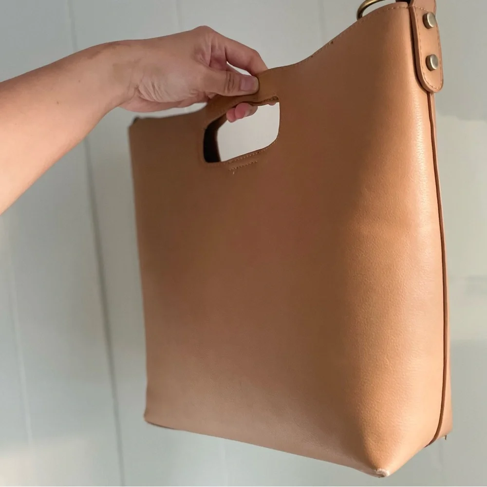 Anthropologie PU Leather Bucket Bag - Picture 6 of 6